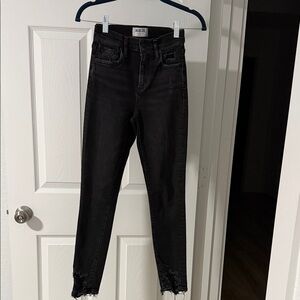 Agolde Women's Distressed Black Skinny Jeans
